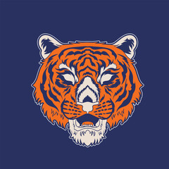 Tiger anger. Vector illustration of a tiger head.	