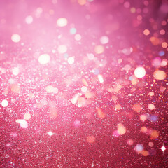 Pink glitter sparkling background with bokeh