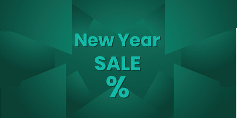 abstract background for new year sale in green gradations, suitable for sales banners, web banners