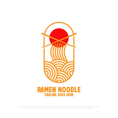 outline pasta noodle logo design vector, ramen food and beverages logo icon vector illustration, japanese restaurant logo idea