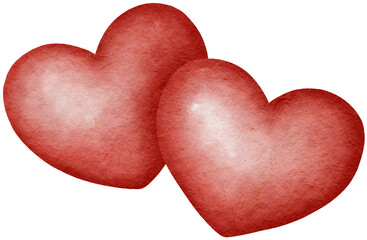 Heart-shaped painting for Valentine's Day, watercolor style