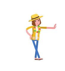 worker with hand lean