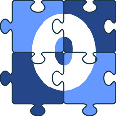 Puzzle Piece Alphabet O