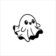 cute ghost character vector illustration