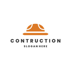 helmet contruction logo template vector illustration design