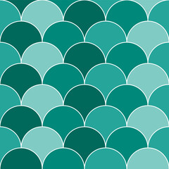 Green fish scales pattern. fish scales pattern. fish scales seamless pattern. Decorative elements, clothing, paper wrapping, bathroom tiles, wall tiles, backdrop, background.	
