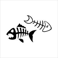 vector illustration of fish bones