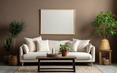 Fototapeta na wymiar Domestic and cozy interior of living room