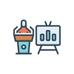Color illustration icon for presentation