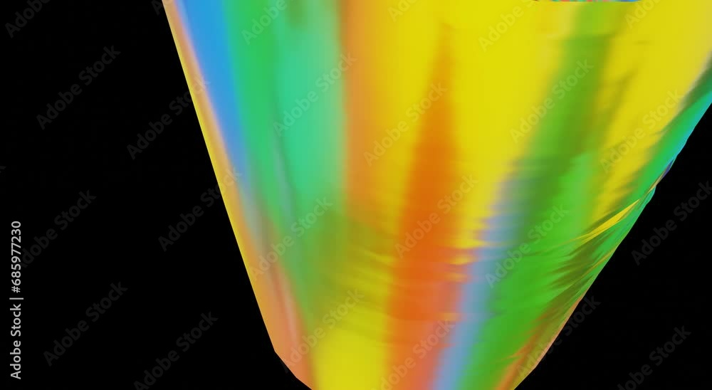 Poster a rainbow abstract figure writhes on a black background. looping rainbow abstract animated backgroun