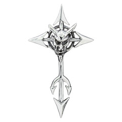 Silver Satan cross pendant. 925 silver. Occult accessory, dark magic. Satan, Baphomet, Devil, 666,...