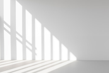 Light and shadow on Wall in White room Generative ai - 685977621