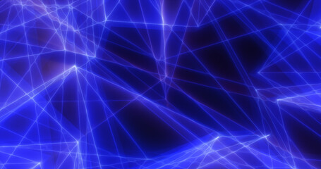 Abstract blue energy lines triangles magical bright glowing futuristic hi-tech background