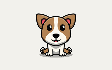 Naklejka premium Illustration of a dog with smile