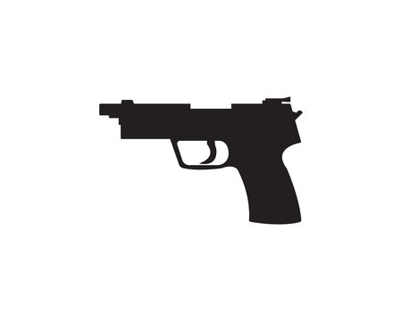Gun handgun protection icon vector symbol design illustration