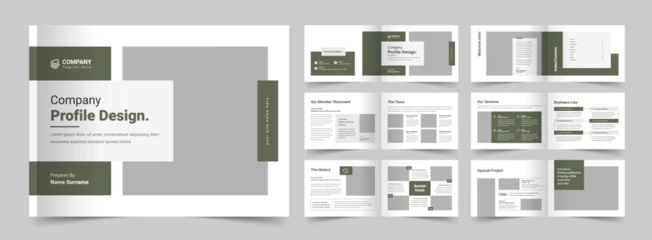 Fototapeten Company Profile Brochure Template, A5 Brochure Template, Vector Brochure © Pixelpick