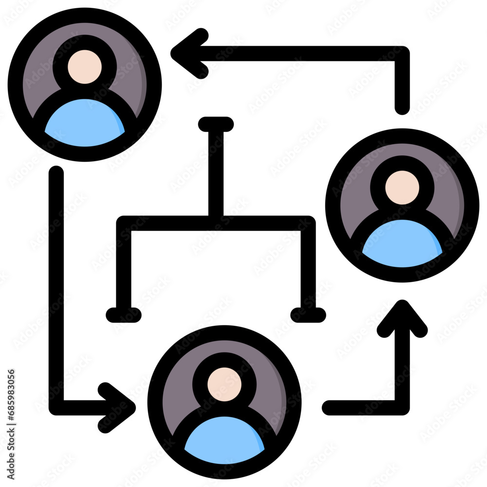 Poster Restructuring Outline Color Icon