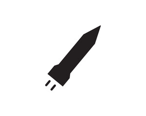 Missile rocket fire icon vector symbol design illustration