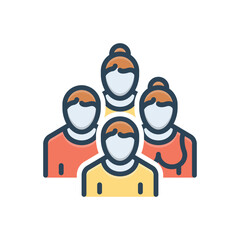 Color illustration icon for humans