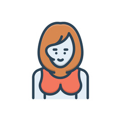Color illustration icon for people 