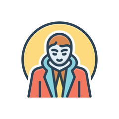 Color illustration icon for person 