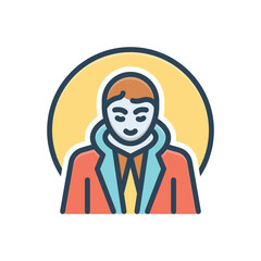 Color illustration icon for person 