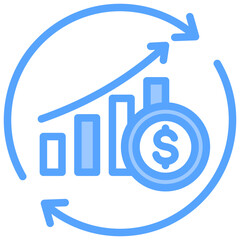 Business Cycle Blue Icon