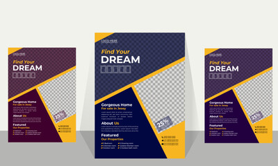 creative business real-estate flyer template design  