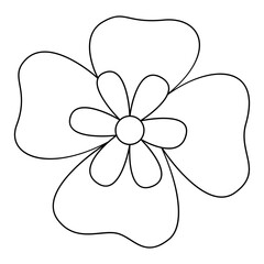 Flower line art. Design element with floral theme.