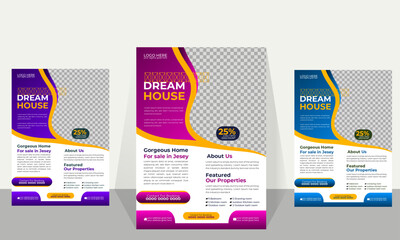 corporate real-estate business flyer design template 