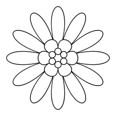 Flower line art. Design element with floral theme.