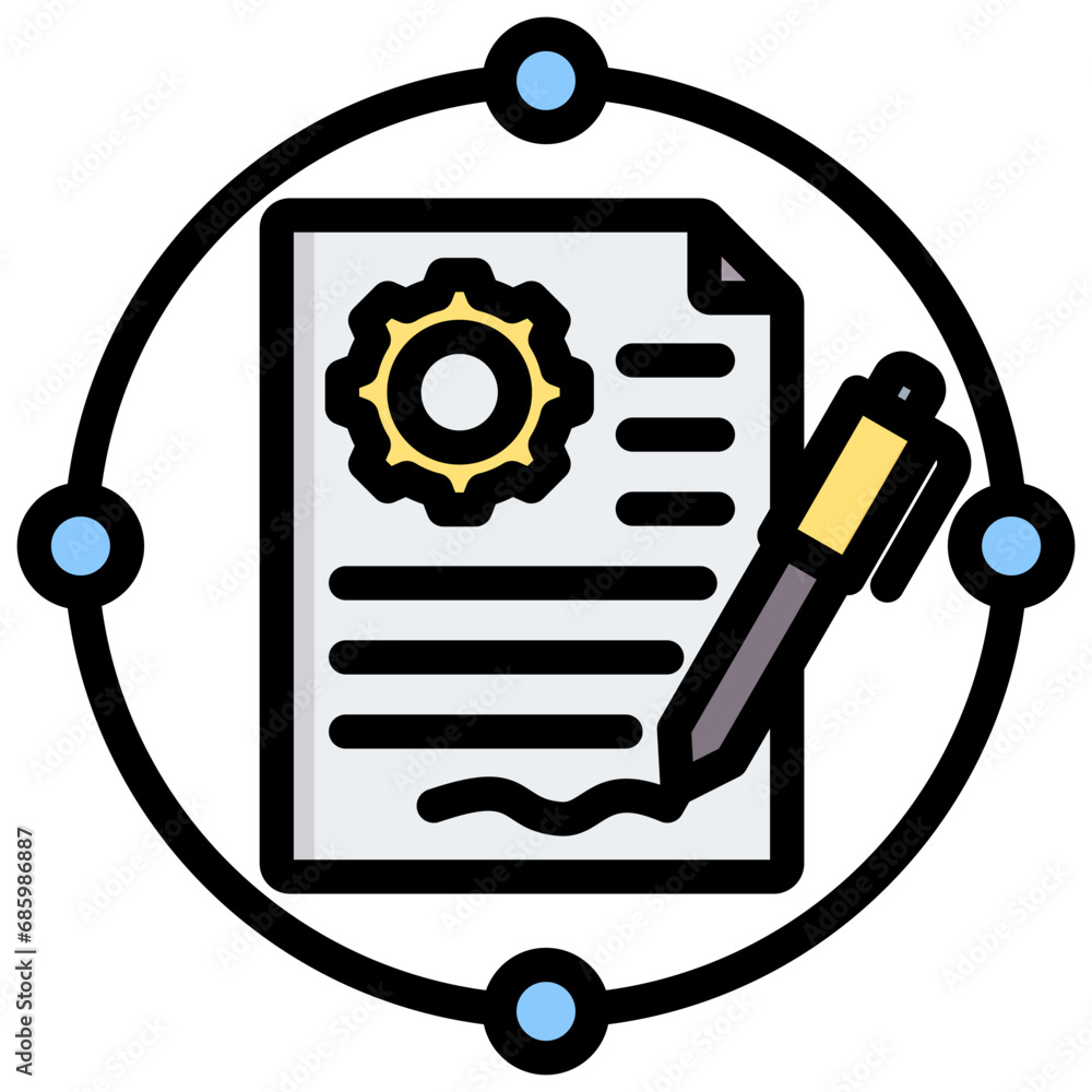 Poster Contract Lifecycle Outline Color Icon