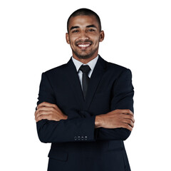 Business man, confidence and smile in portrait, professional and pride for career, work and...