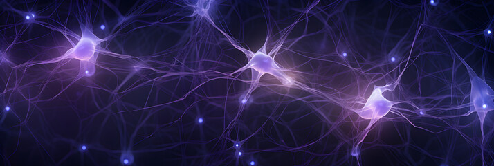 Obraz premium glowing nervous system abstract art background banner