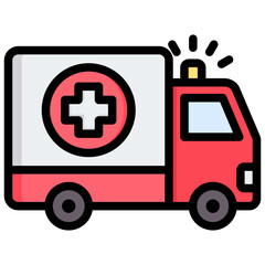 Ambulance Outline Color Icon