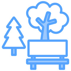 Public Park Blue Icon