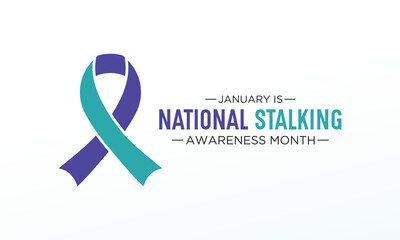 National stalking awareness month is observed every year in january.  Vector template for banner, greeting card, poster with background. Vector illustration.