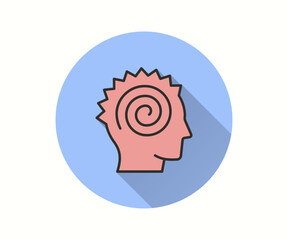 Epilepsy icon with long shadow for graphic and web design.