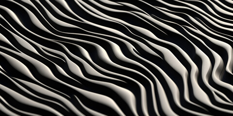Shiny silver wavy smooth background,A black and white background with a pattern of stripes