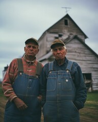 Fototapeta premium Two farmers on a farm