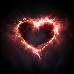 beautiful abstract lightning heart background