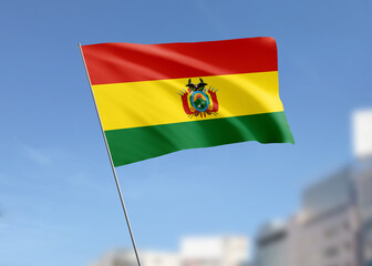 Bolivia flag waving in the wind.
