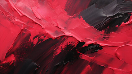 Abstract Brush Strokes Crimson Red and Charcoal Gray Artistic