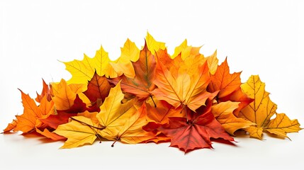 Naklejka na ściany i meble Falls Colorful Palette Abundant Autumn Leaves. Generative AI