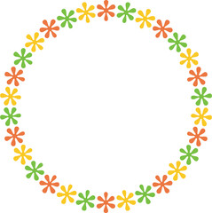 Obraz premium cute flora circle frame transparent background