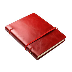 Red Leather Journal Isolated on Transparent or White Background, PNG