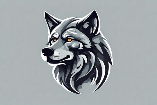 Wolf head logo design isolated graphic