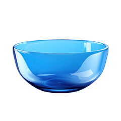 Blue Ceramic Bowl Isolated on Transparent or White Background, PNG