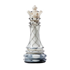 White Chess King on Transparent Background Isolated on Transparent or White Background, PNG