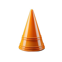Orange Construction Cone Isolated on Transparent or White Background, PNG